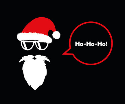hippster weihnachtsmann mit brille sagt ho-ho-ho
