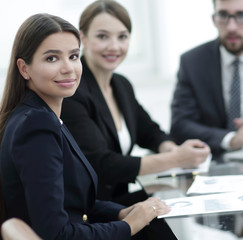 closeup.employees in the office