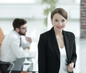 closeup.face of a successful business woman.