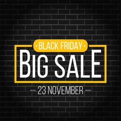 Fototapeta premium Abstract vector black friday sale layout background. For art template design, list, page, mockup brochure style, banner, idea, cover, booklet, print, flyer, book, blank, card, ad, sign, poster, badge.