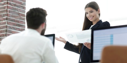 closeup of employees in the workplace