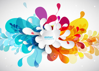 Abstract colored background with different shapes.