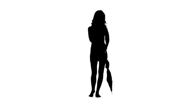 Girl with umbrella video silhouette