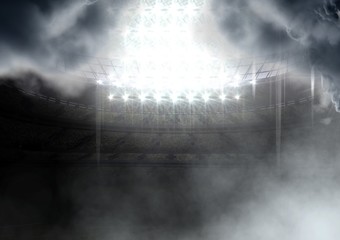 american football stadium in clouds
