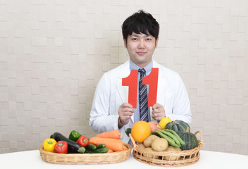 Fototapeta premium 数字を持つ男性
