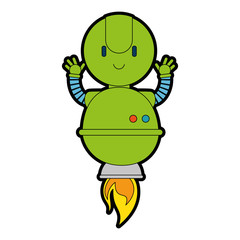 electronic robot with fire flame