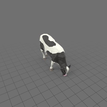 Stylized cow eating