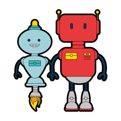 electronic robots characters icon