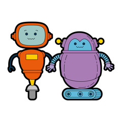 electronic robots characters icon