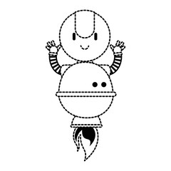 electronic robot with fire flame