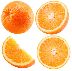 collection of orange isolated on a white background