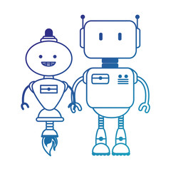 electronic robots characters icon