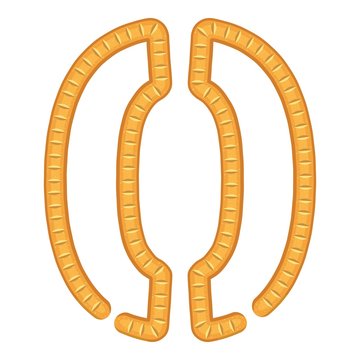 Sign parenthesis bread icon, cartoon style