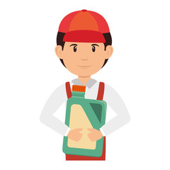 mechanic with gallon avatar character