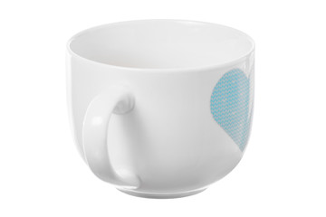 White mug with heart