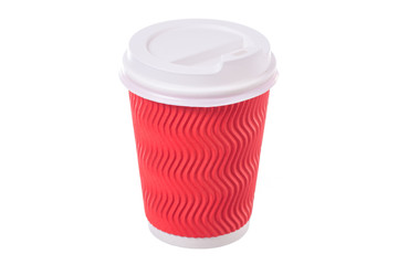 Cardboard glass for coffee isolated