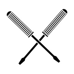 screwdrivers crossed tools isolated icon