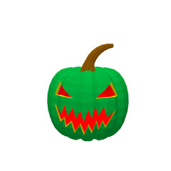 Halloween pumpkin. Isolated on white background. 3d Vector illustration.