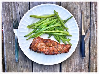 steak and green beans