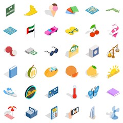 Bikini icons set, isometric style