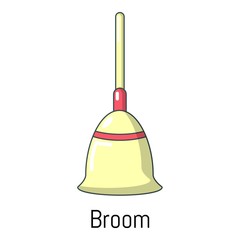 Broom icon, cartoon style