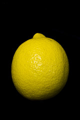 Close Up of Lemon On Black Background