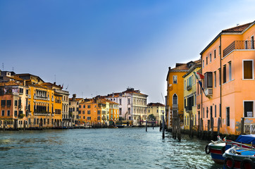 Amazing view of Grand Canal on the beautiful Venice, Italy