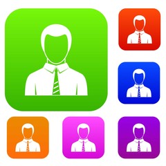 Businessman set color collection