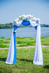 wedding arch for wedding ceremony near river