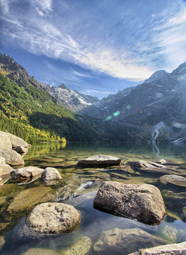 Morskie Oko lake in the Tatra Mountains, Zakopane, Poland