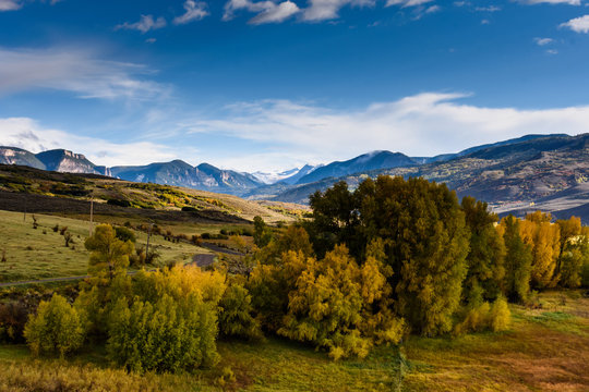 The Cimarron Range of Mountains Showing Autumn Color