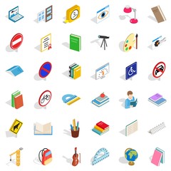 Lamp icons set, isometric style