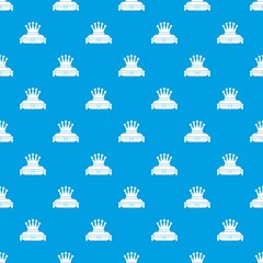 Crown king pattern seamless blue
