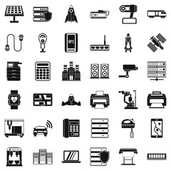 Calculator icons set, simple style