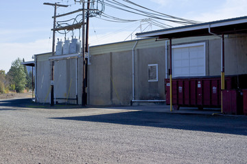 Fototapeta premium Industrial building in front of blue sky