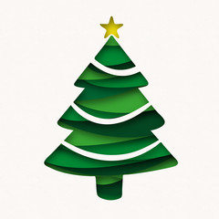 Arvore de Natal - ilustração em papel recortado