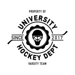 A classic style university hockey team shirt design in vector format.