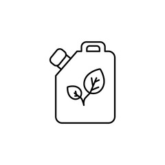 Metal canister of eco fuel icon