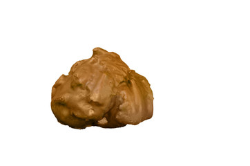 Chocolate Eclair cream custard doughnuts isolated on white, clipping path included