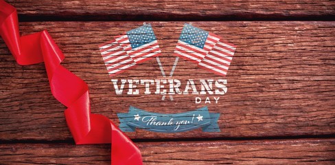 Fototapeta premium Composite image of logo for veterans day in america 