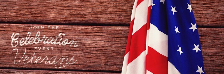 Fototapeta premium Composite image of logo for veterans day in america 