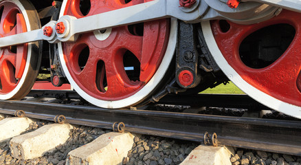old steam locomotive close-up