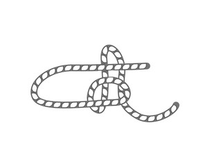 Rope slipknot icon. Seamless decorative design element, creative handmade isolated vector illustration - obrazy, fototapety, plakaty
