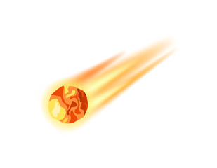 Meteorite apocalypse isolated icon. Global planet disaster and danger catastrophe. Warning about emergency situation vector illustration in cartoon style. © studioworkstock