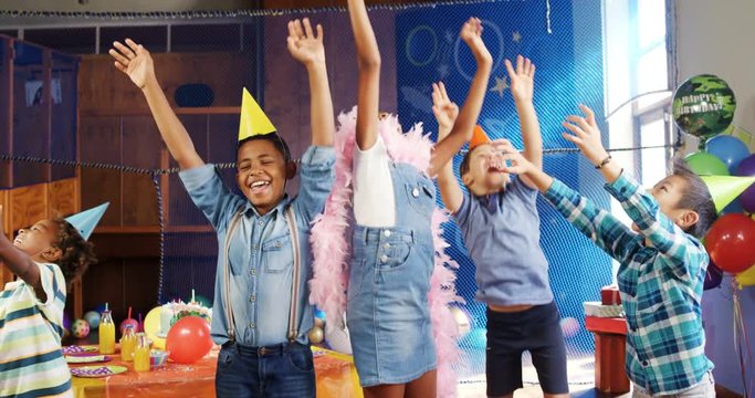 Kids having fun during birthday party 