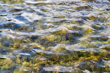texture of water in tiled pool, fountain. background, nature.