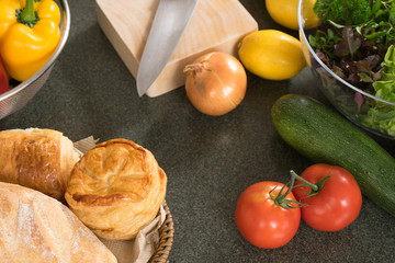 Home modern kitchen prepare raw food product