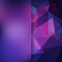 Polygonal vector background. Blur background. Black, purple colors.