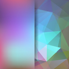 Polygonal vector background. Blur background. Green, pink colors.