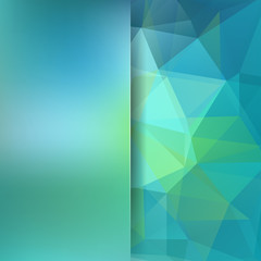 Polygonal vector background. Blur background. Green, blue colors.
